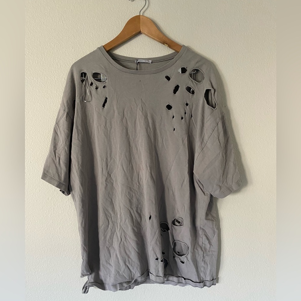 ADD ON FOR $1 Zara oversized distressed Tee